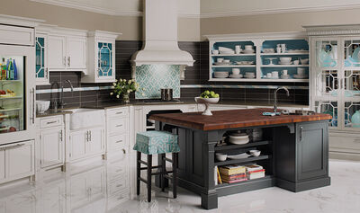 Modern Chinoiserie Kitchen Cabinets